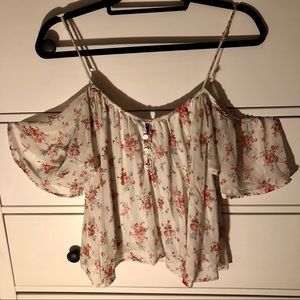Tobi Floral Off the Shoulder Top